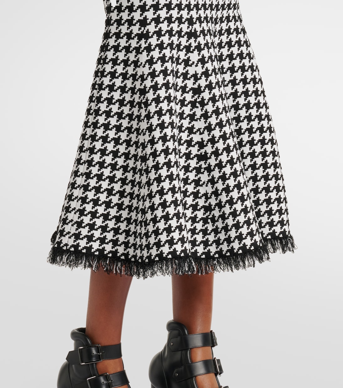 Gonna midi pied-de-poule | McQueen