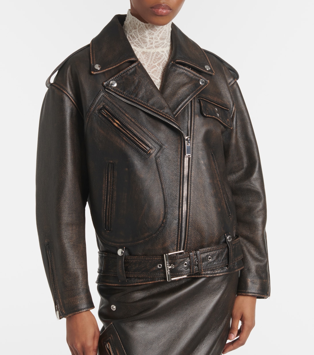 Giacca biker in pelle | McQueen