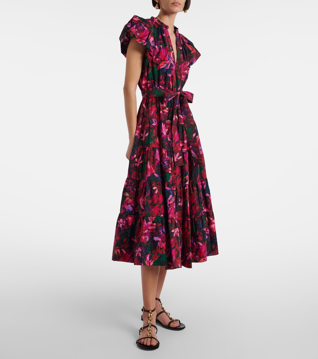 Abito midi Ottilie in cotone con stampa | Ulla Johnson
