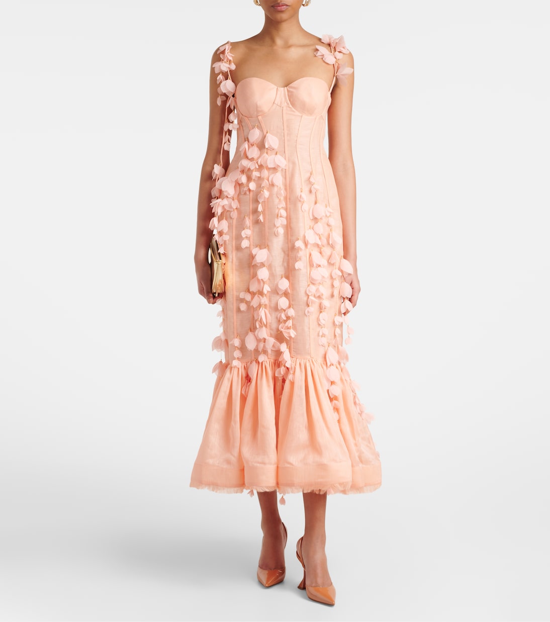 Midikleid Dawning aus Leinen und Seide | Zimmermann