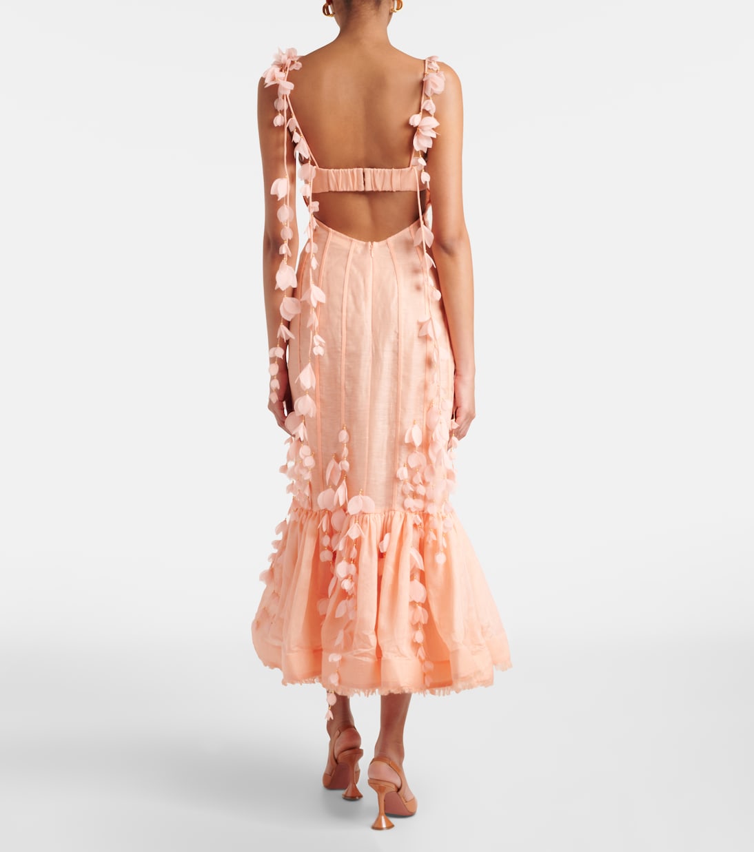 Midikleid Dawning aus Leinen und Seide | Zimmermann