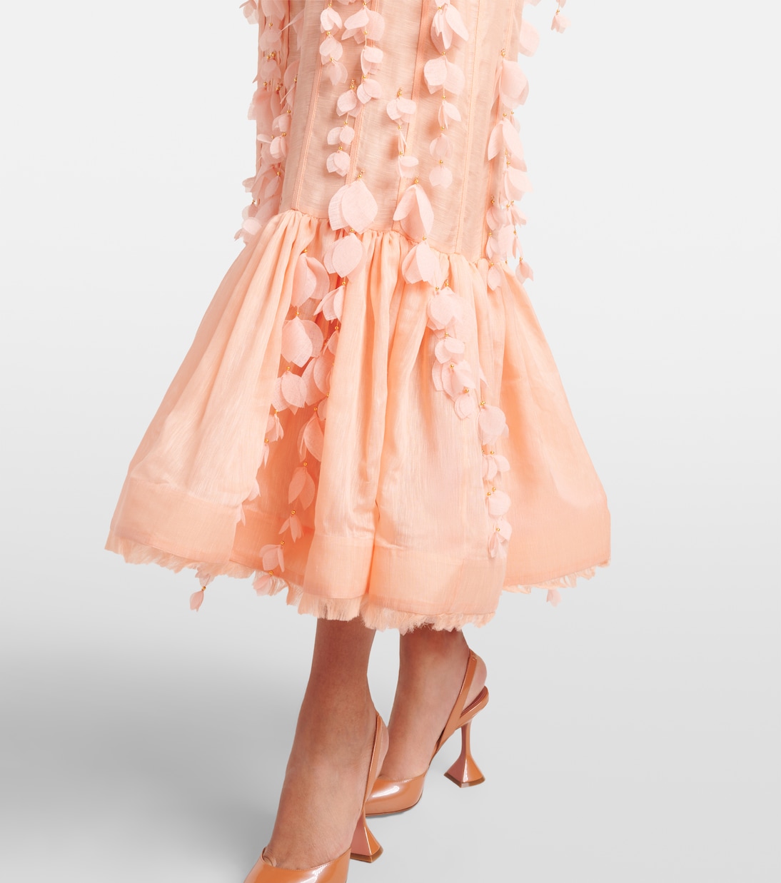 Midikleid Dawning aus Leinen und Seide | Zimmermann