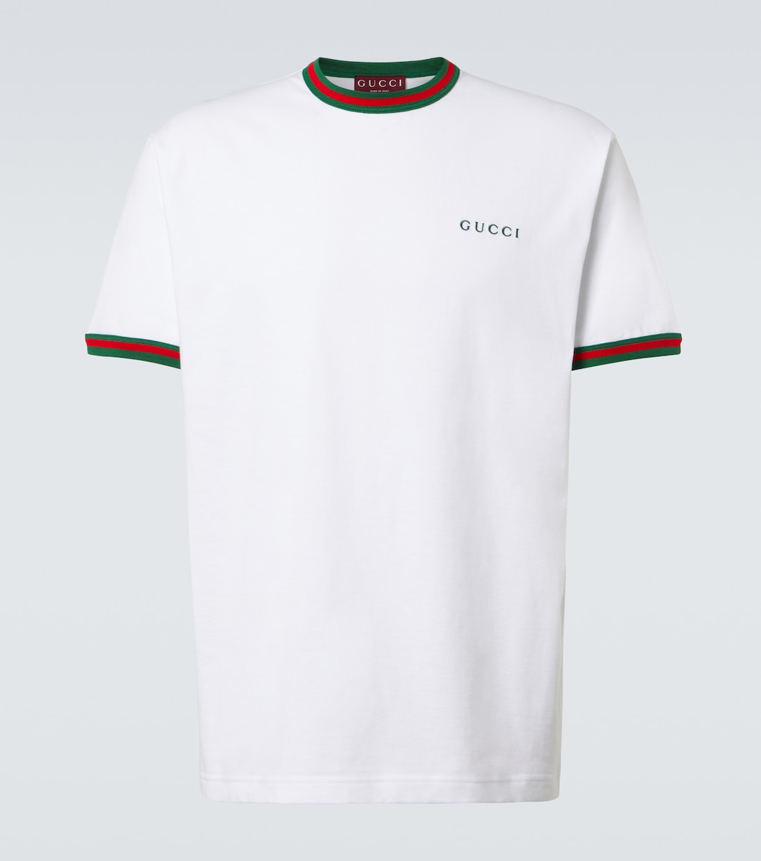 T-shirt in jersey di cotone con logo Webstripe | Gucci