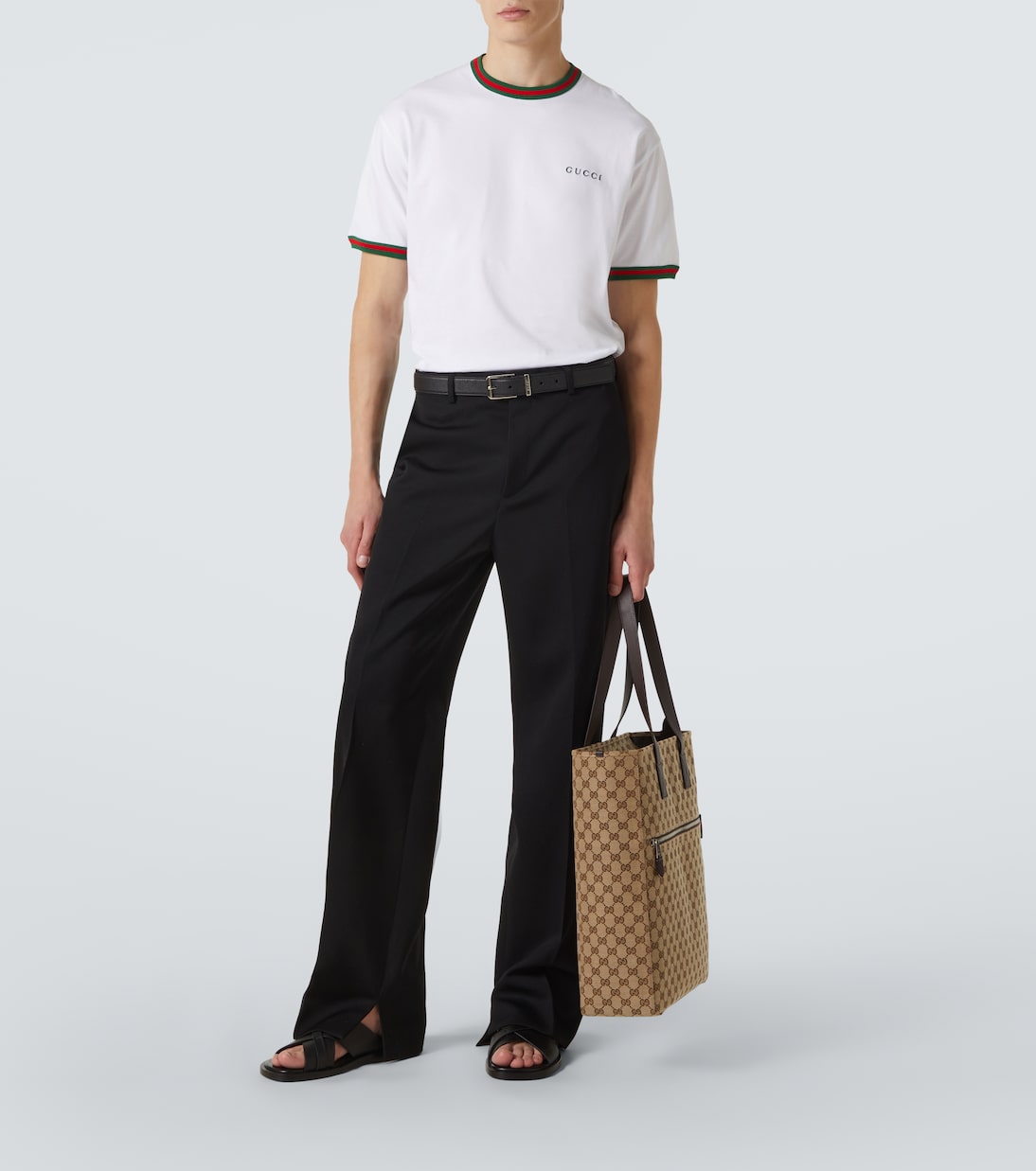 T-shirt in jersey di cotone con logo Webstripe | Gucci