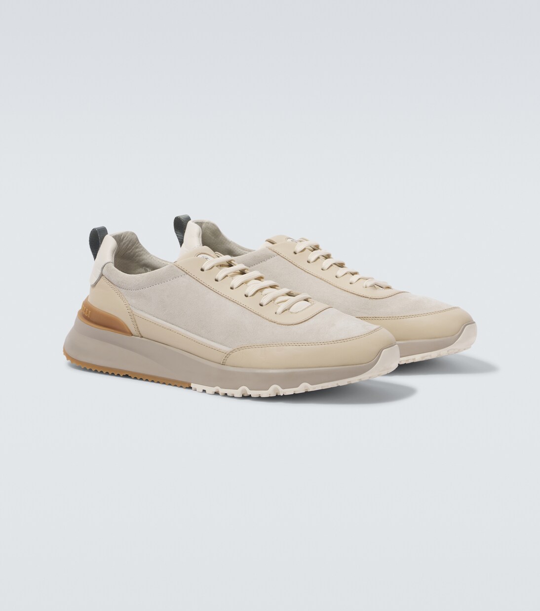Leather-trimmed suede sneakers | Brunello Cucinelli