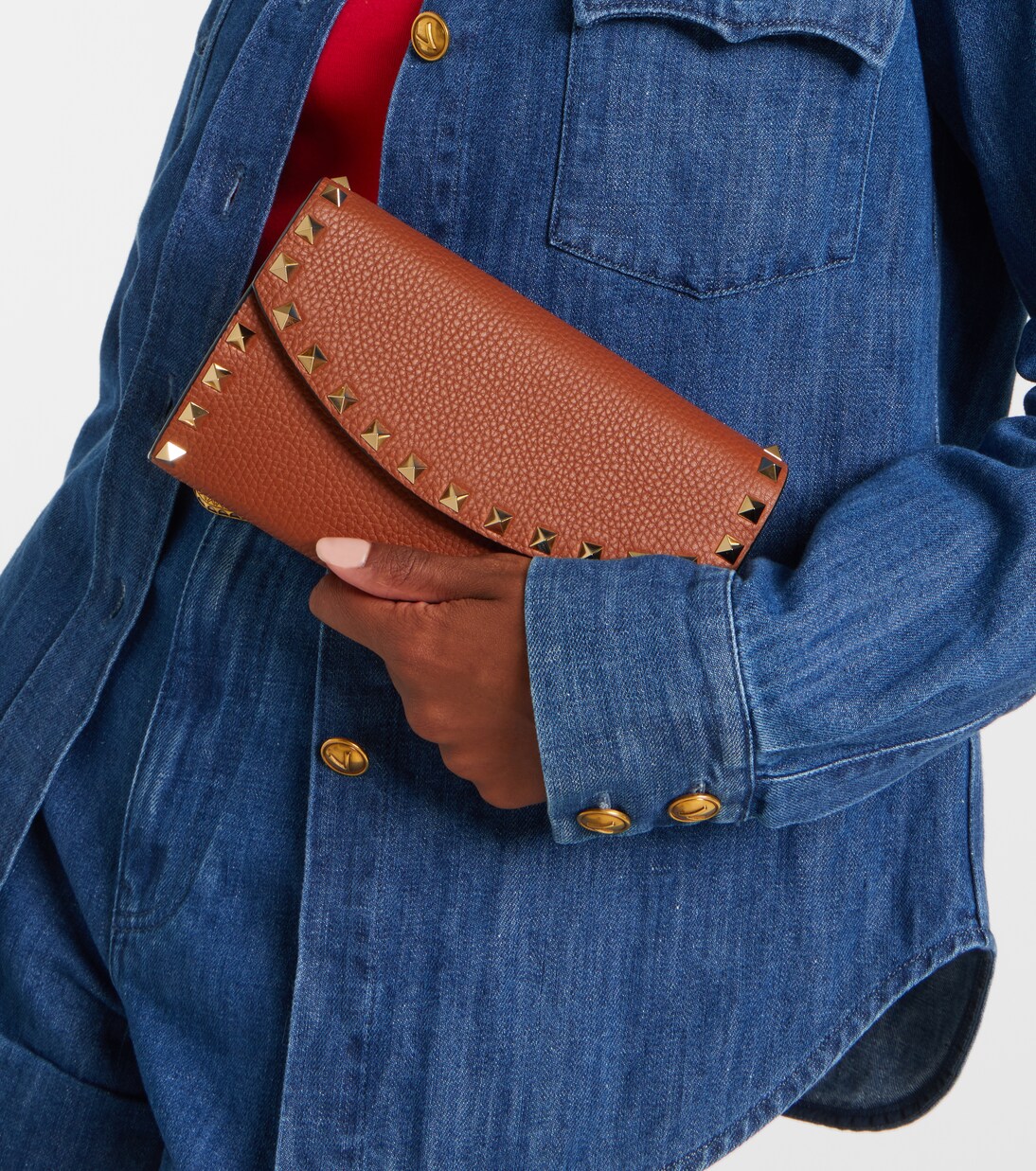 Rockstud leather wallet on chain | Valentino Garavani