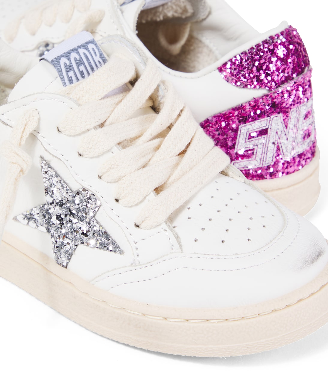 Ballstar glitter leather sneakers | Golden Goose Kids