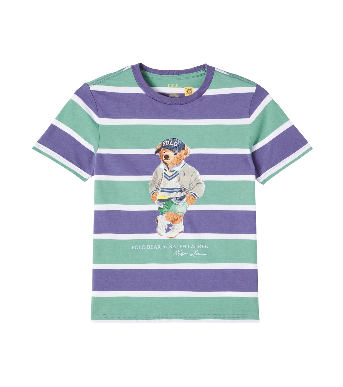 T-shirt Polo Bear rayé en coton | Polo Ralph Lauren Kids