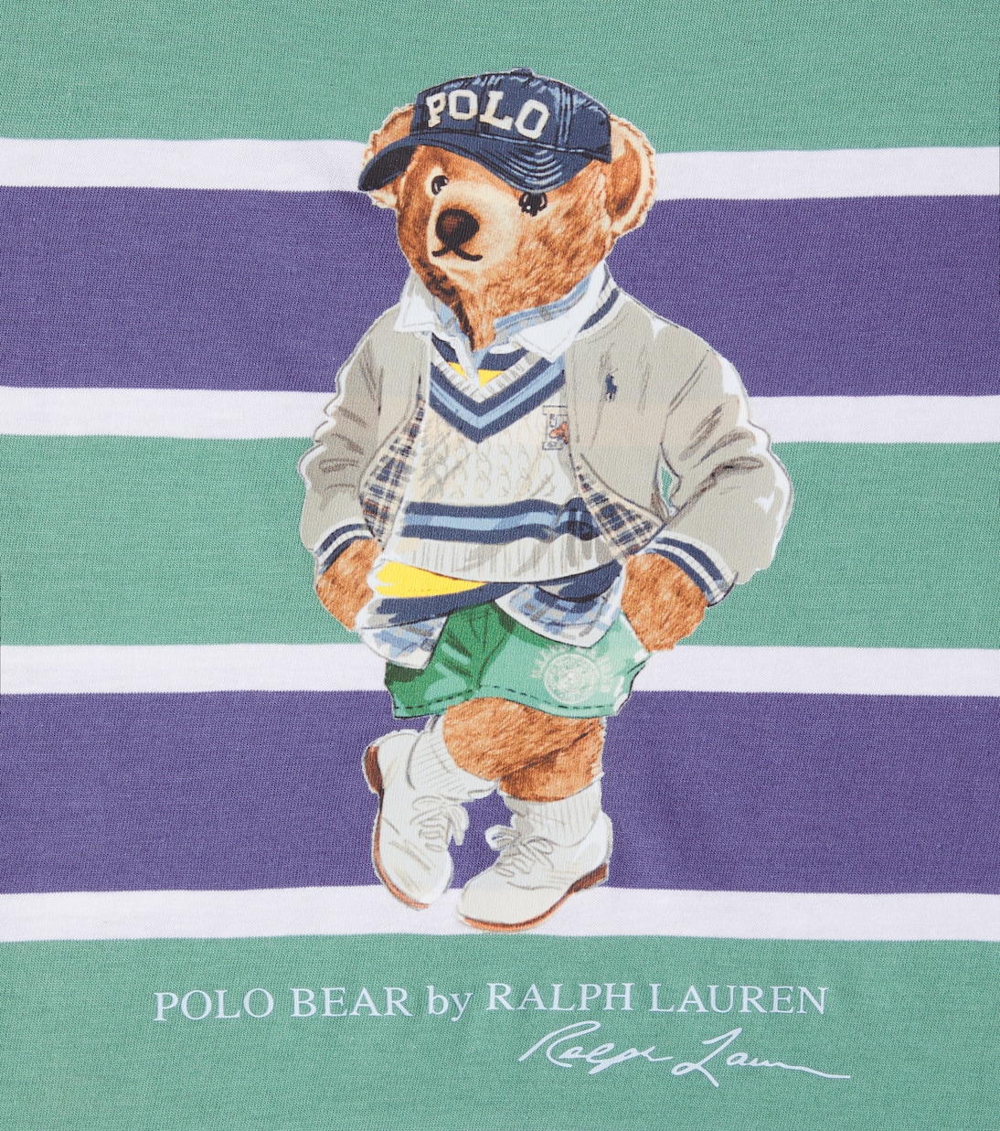 T-shirt Polo Bear rayé en coton | Polo Ralph Lauren Kids