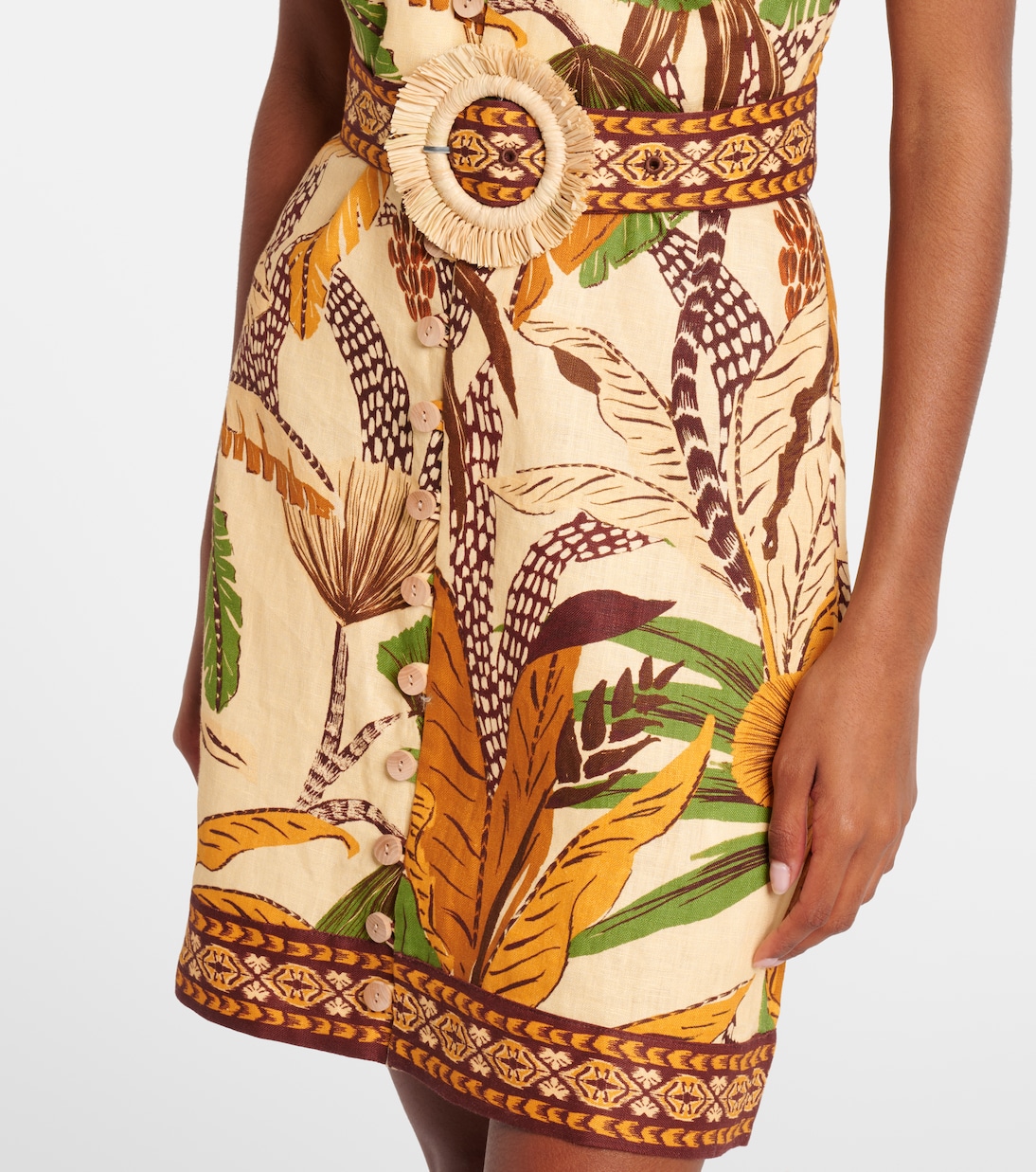 Foliage Sketch linen minidress | Farm Rio