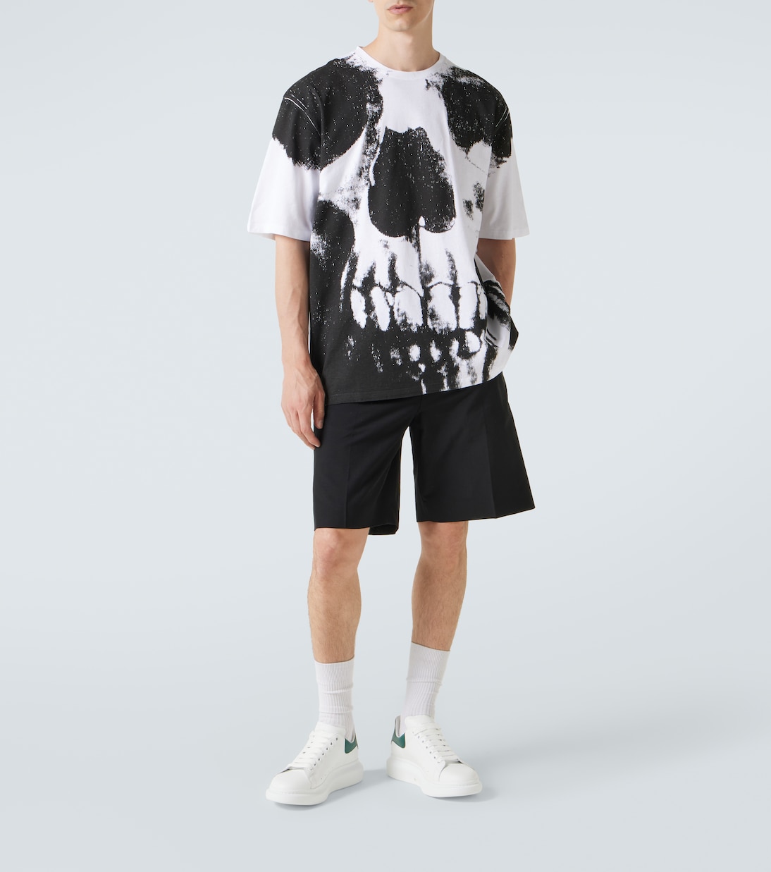 Bedrucktes T-Shirt Skull aus Baumwoll-Jersey | McQueen