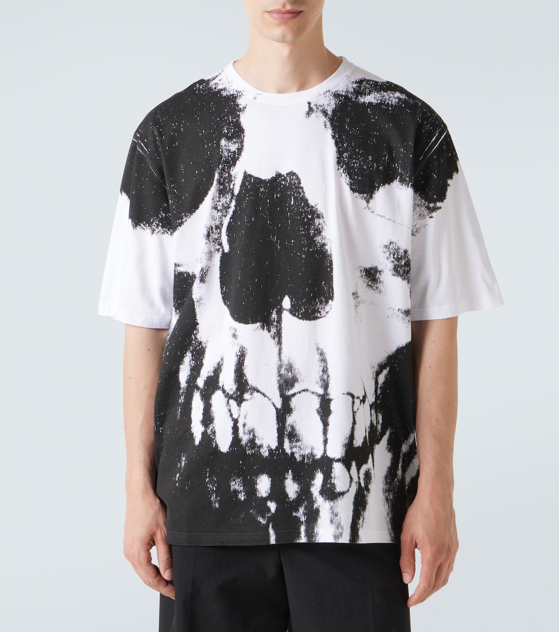 Bedrucktes T-Shirt Skull aus Baumwoll-Jersey | McQueen