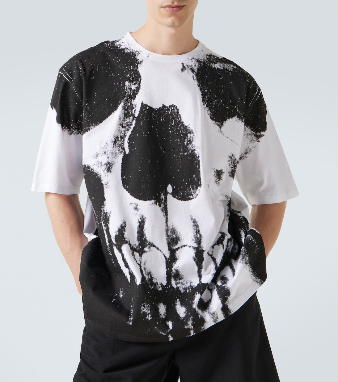 Bedrucktes T-Shirt Skull aus Baumwoll-Jersey | McQueen