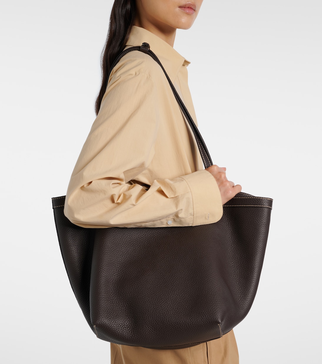 Park Large leather tote bag | The Row