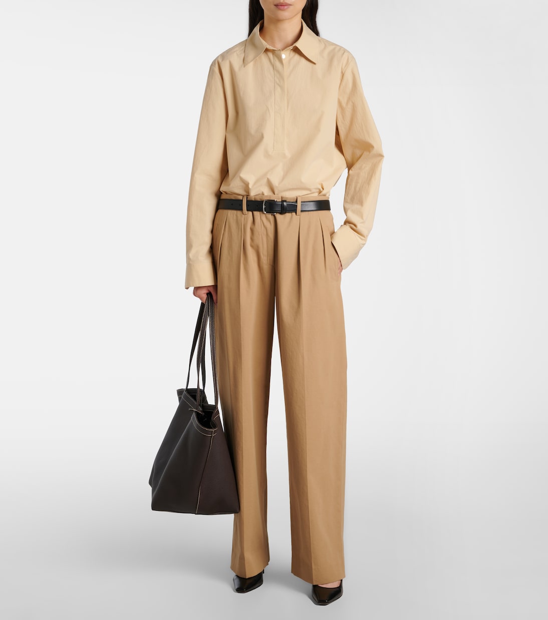 Park Large leather tote bag | The Row