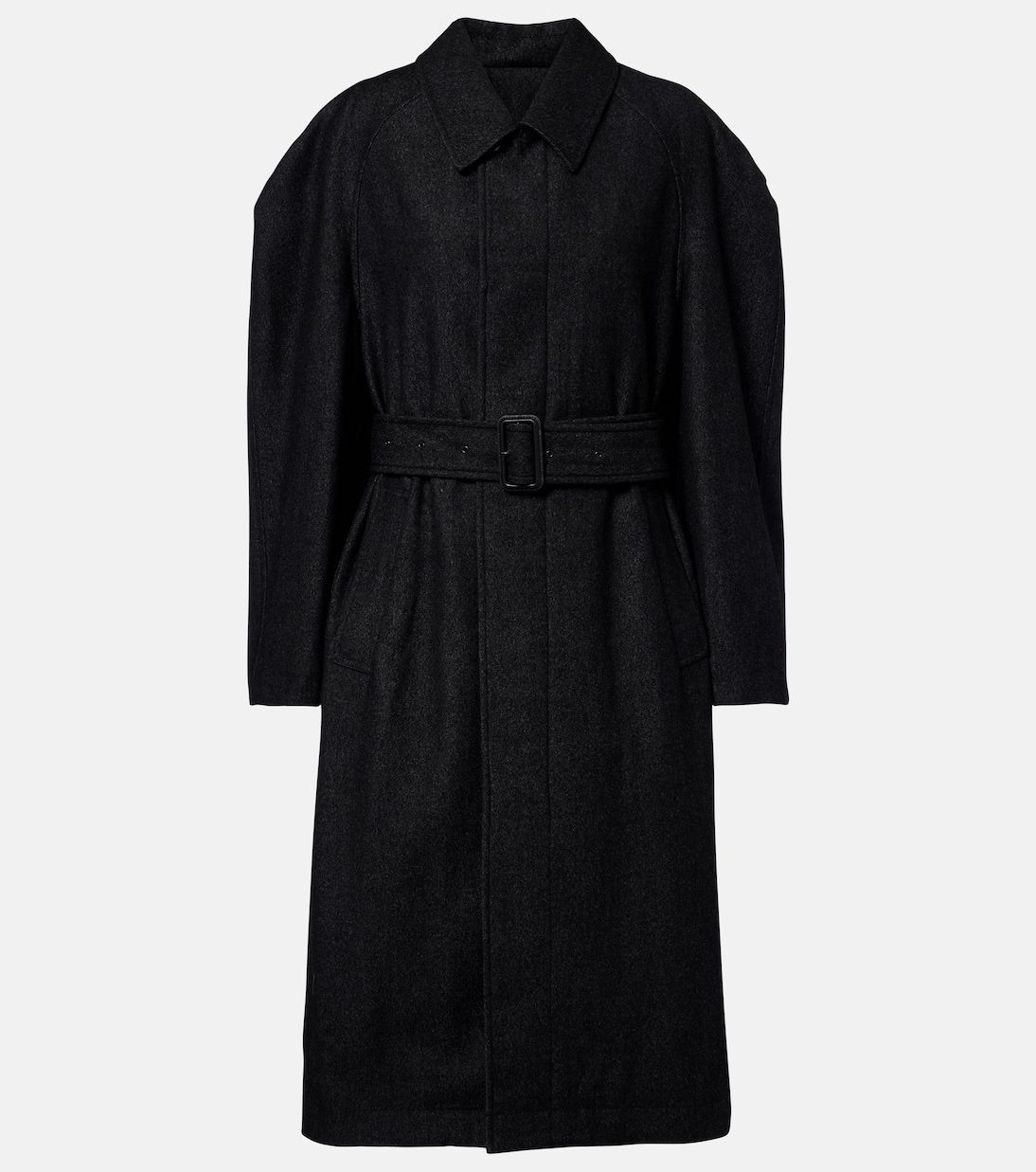 Belted wool and cotton twill coat | Lemaire