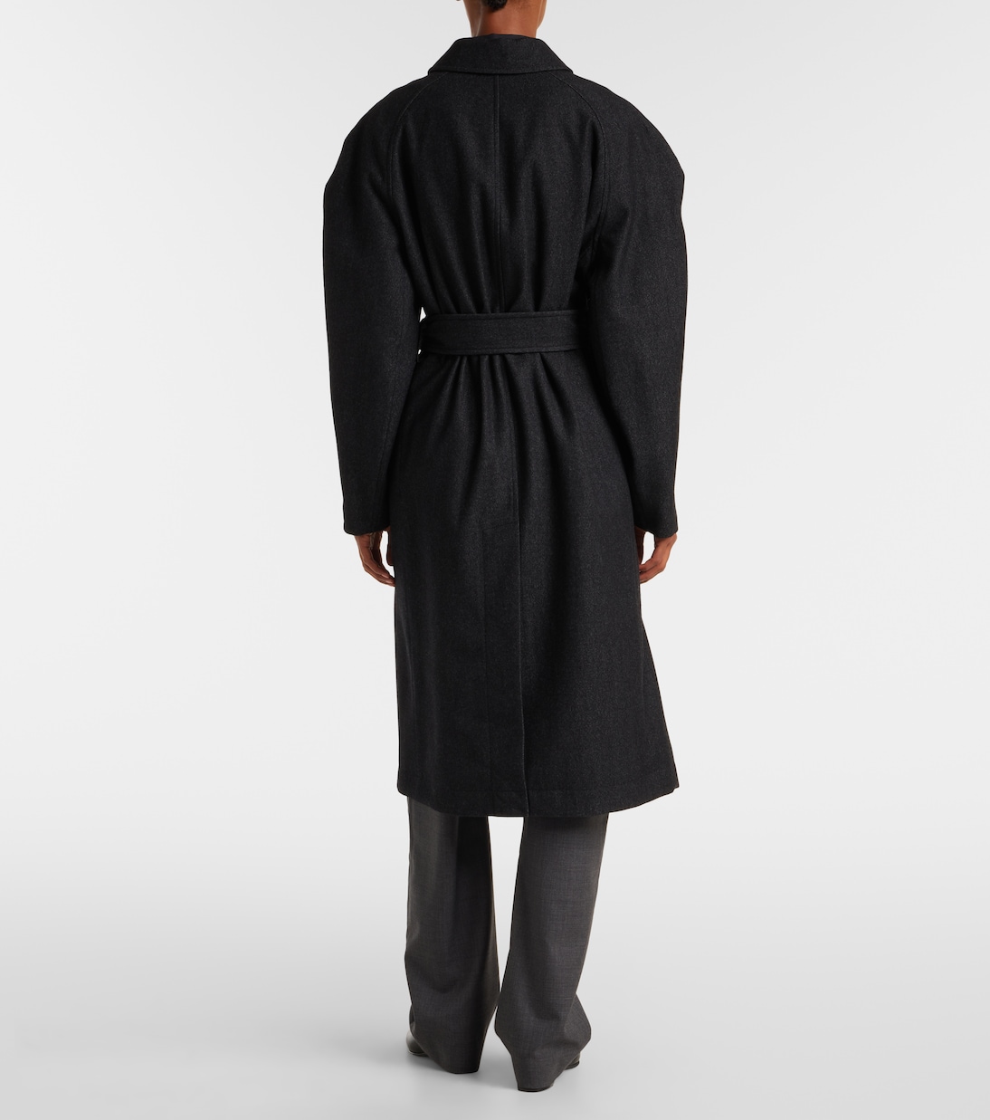 Belted wool and cotton twill coat | Lemaire