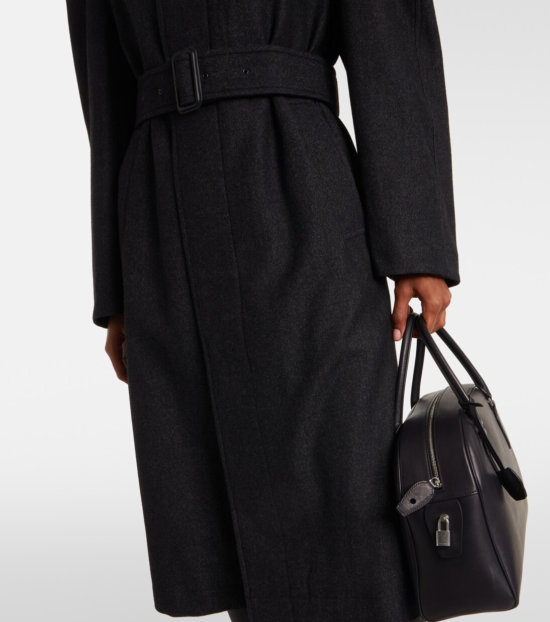 Belted wool and cotton twill coat | Lemaire