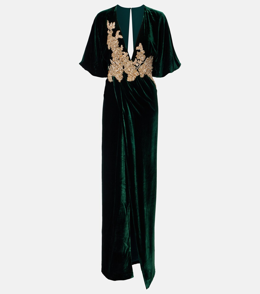 花卉天鹅绒加长连衣裙 | Costarellos