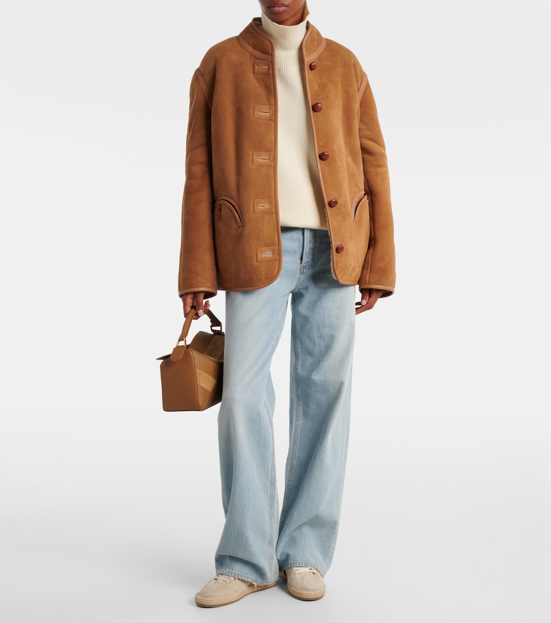 Ball Star shearling-trimmed suede sneakers | Golden Goose