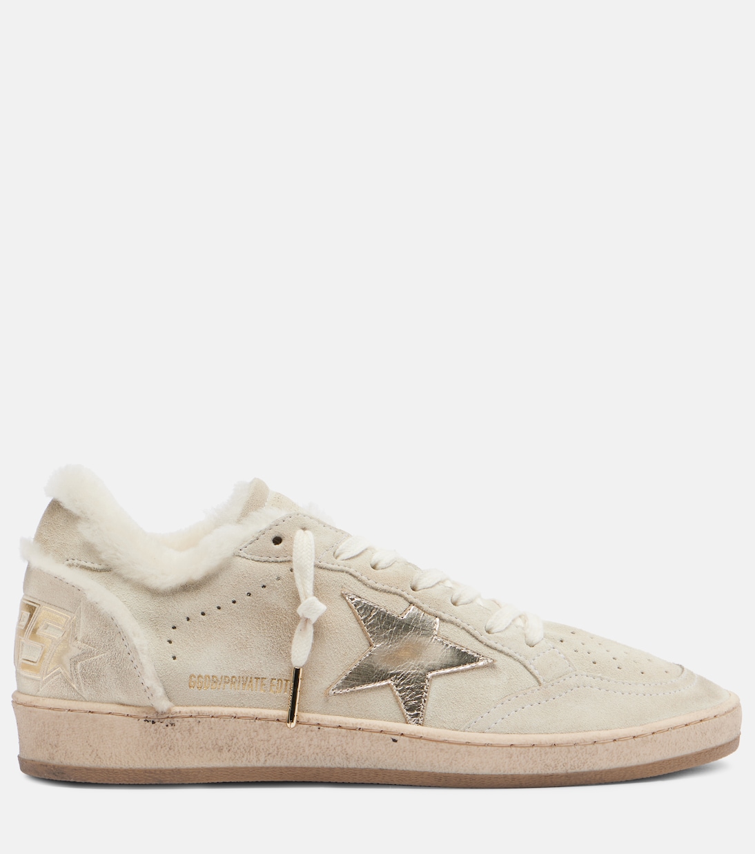 Ball Star shearling-trimmed suede sneakers | Golden Goose