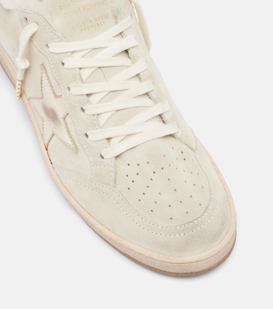 Ball Star shearling-trimmed suede sneakers | Golden Goose