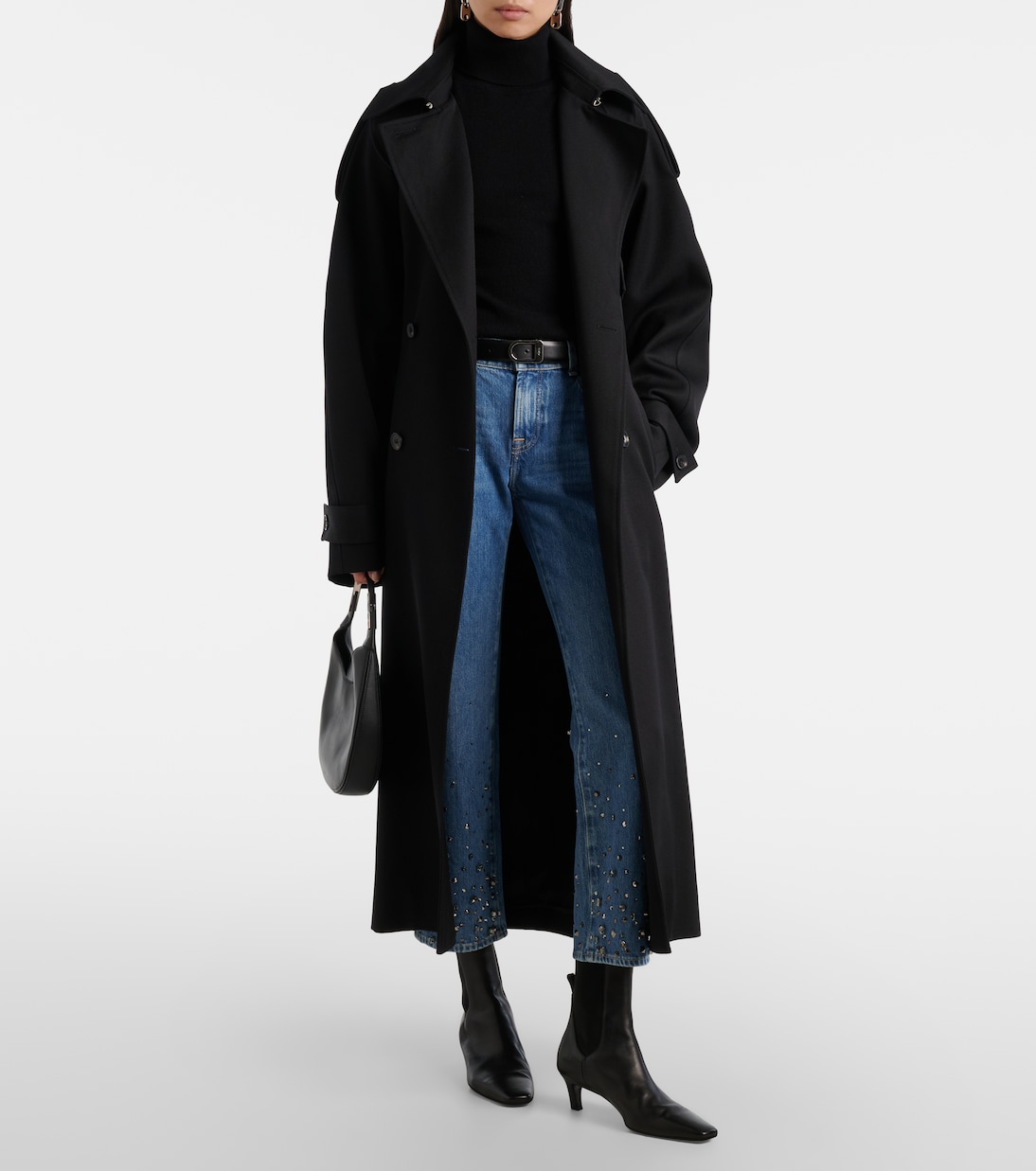 Straight Cropped-Jeans Calie mit Kristallen | 7 For All Mankind