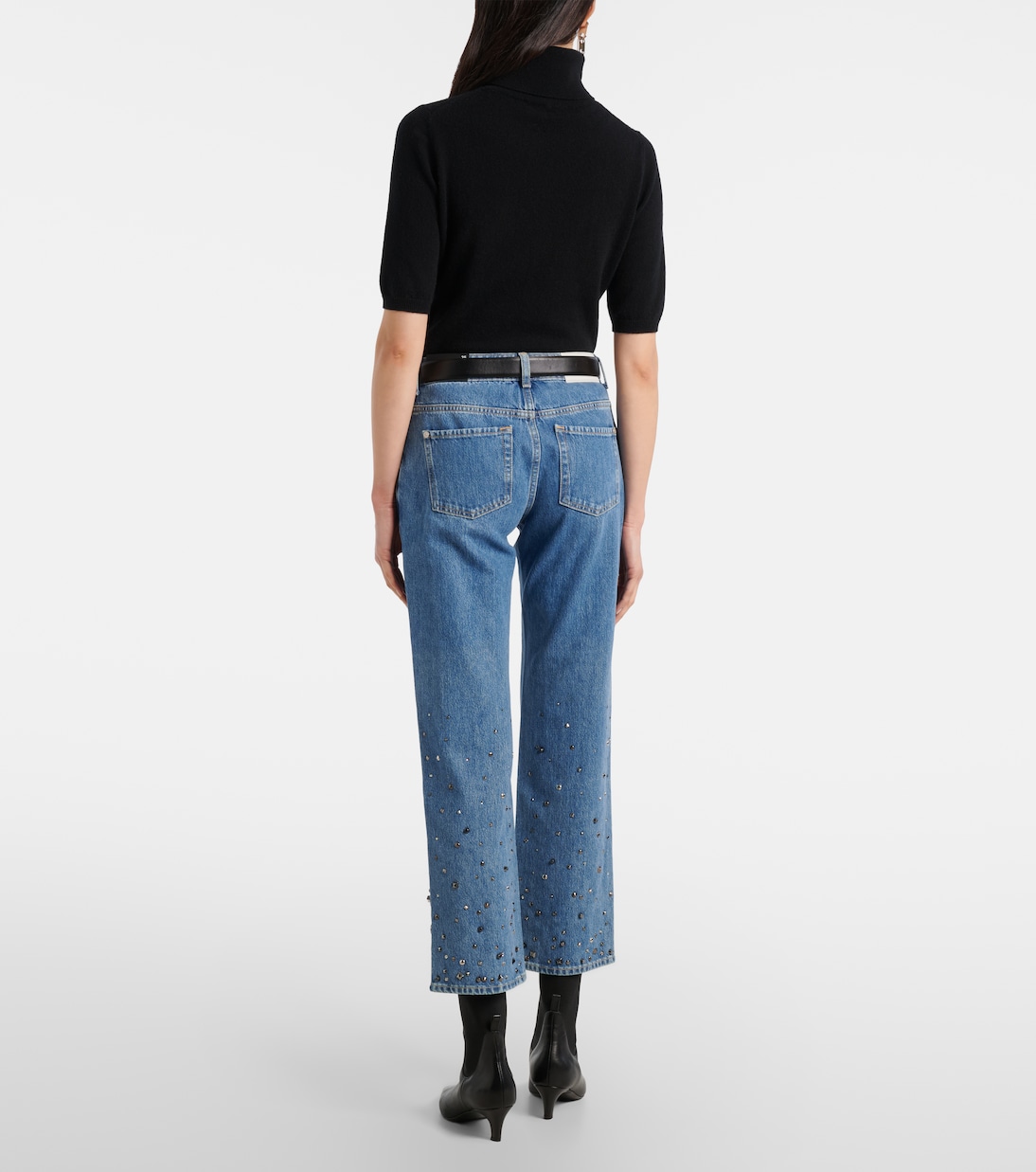 Straight Cropped-Jeans Calie mit Kristallen | 7 For All Mankind