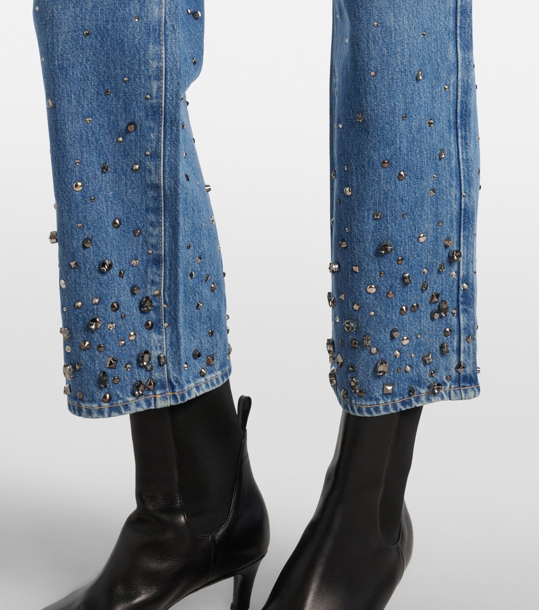 Straight Cropped-Jeans Calie mit Kristallen | 7 For All Mankind