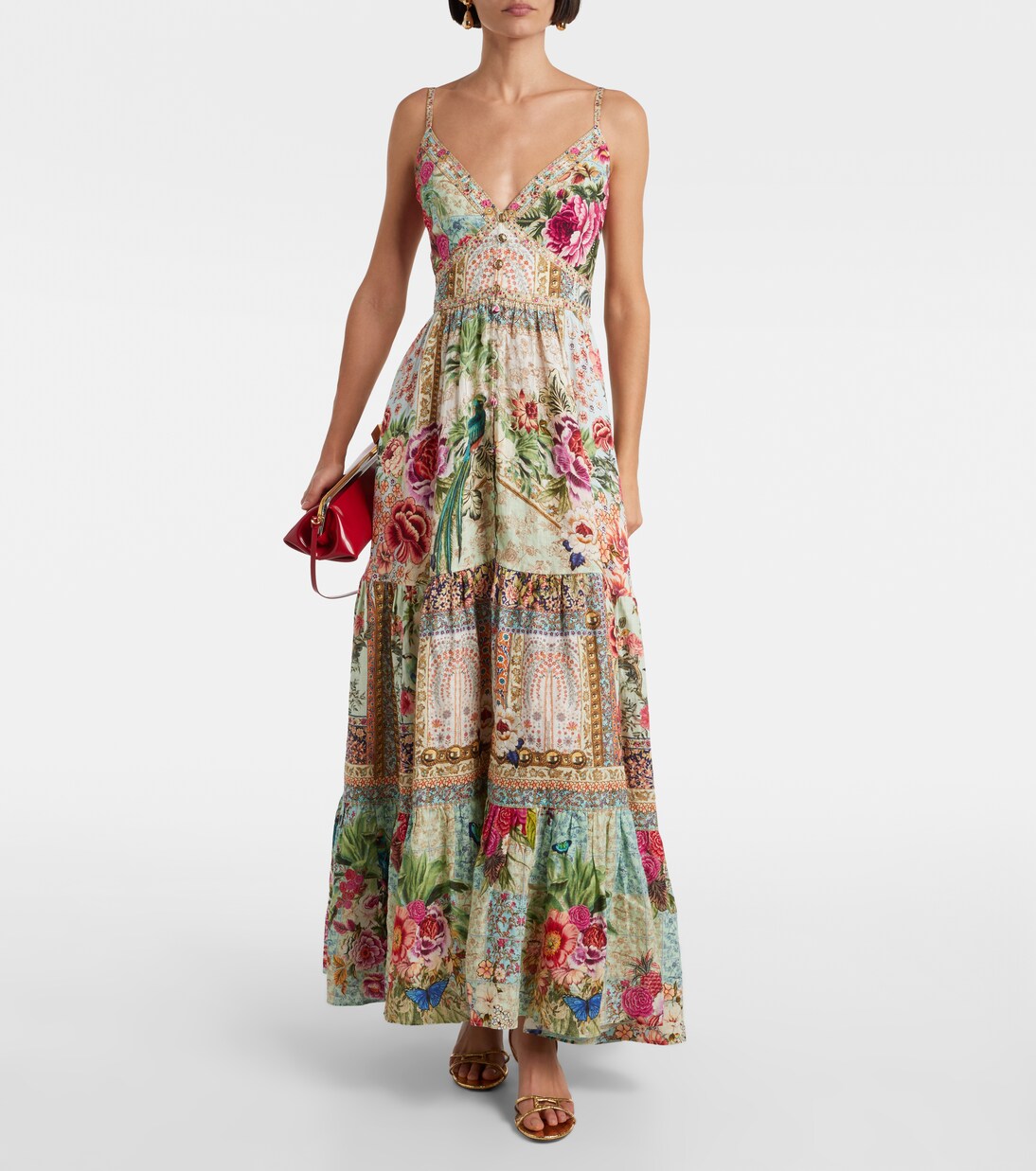 Embellished floral linen maxi dress | Camilla