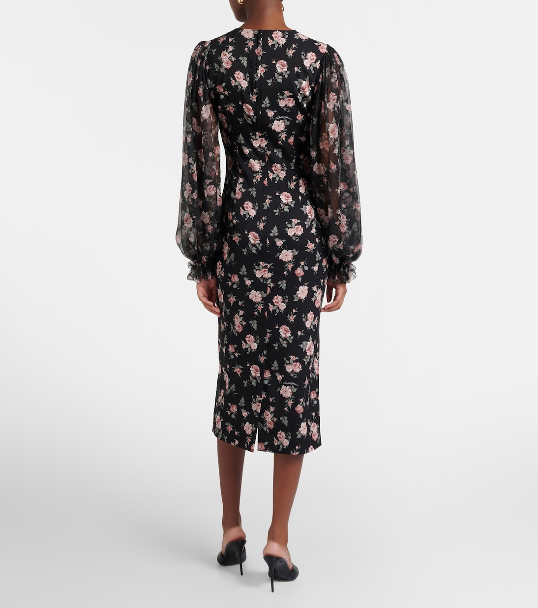 Floral silk-blend midi dress | Dolce&Gabbana