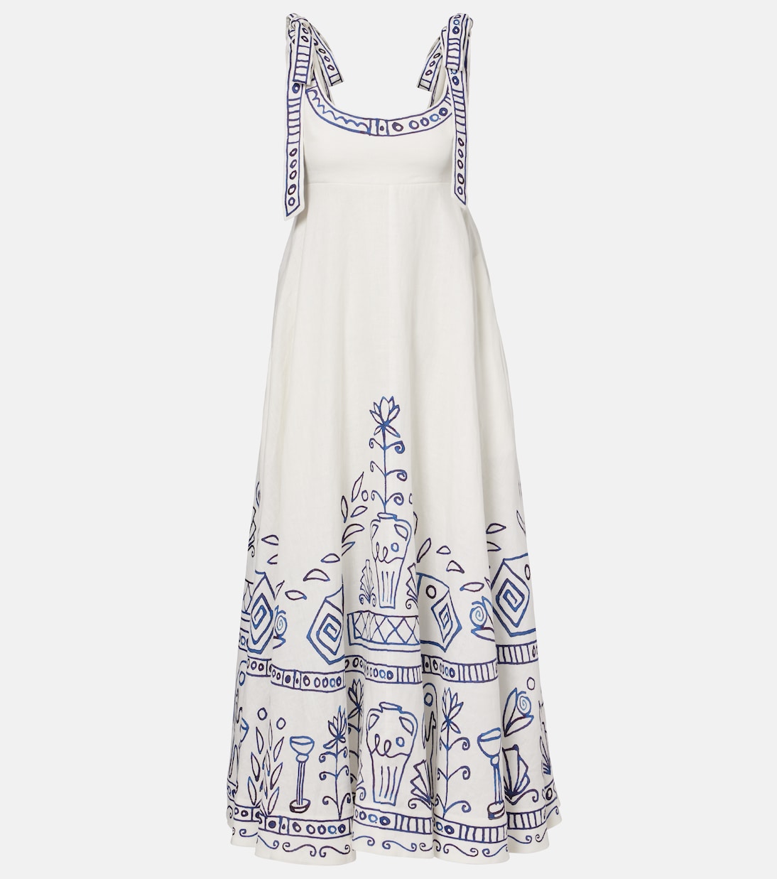 x LRNCE Leela printed linen maxi dress | Alémais