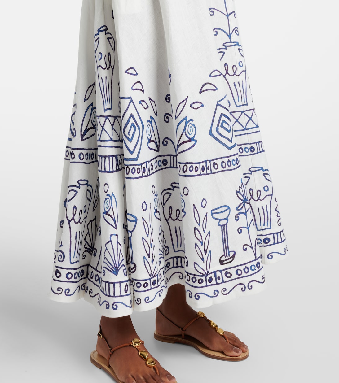 x LRNCE Leela printed linen maxi dress | Alémais
