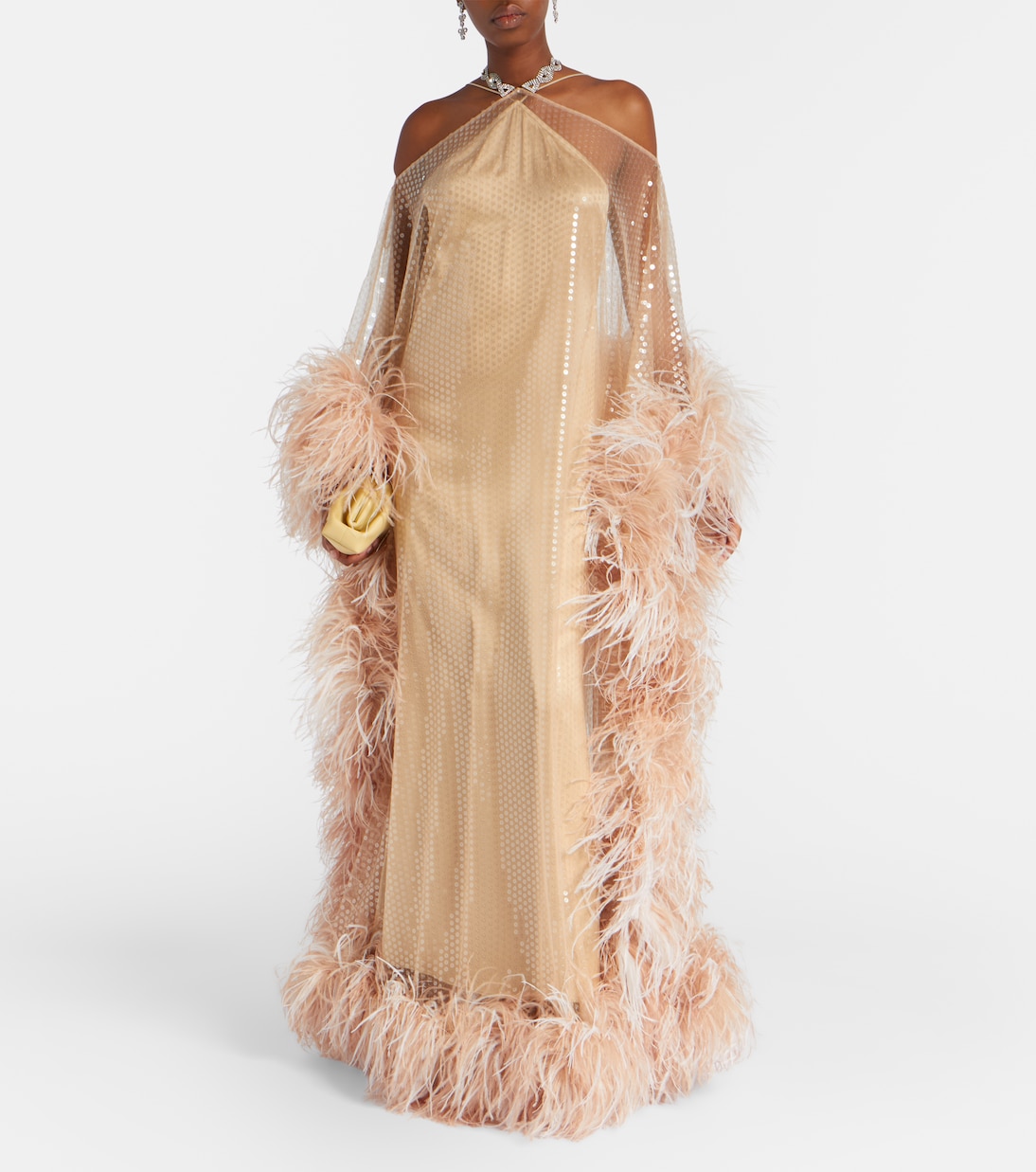 Kaftan Sza Sza Disco mit Federn | Taller Marmo