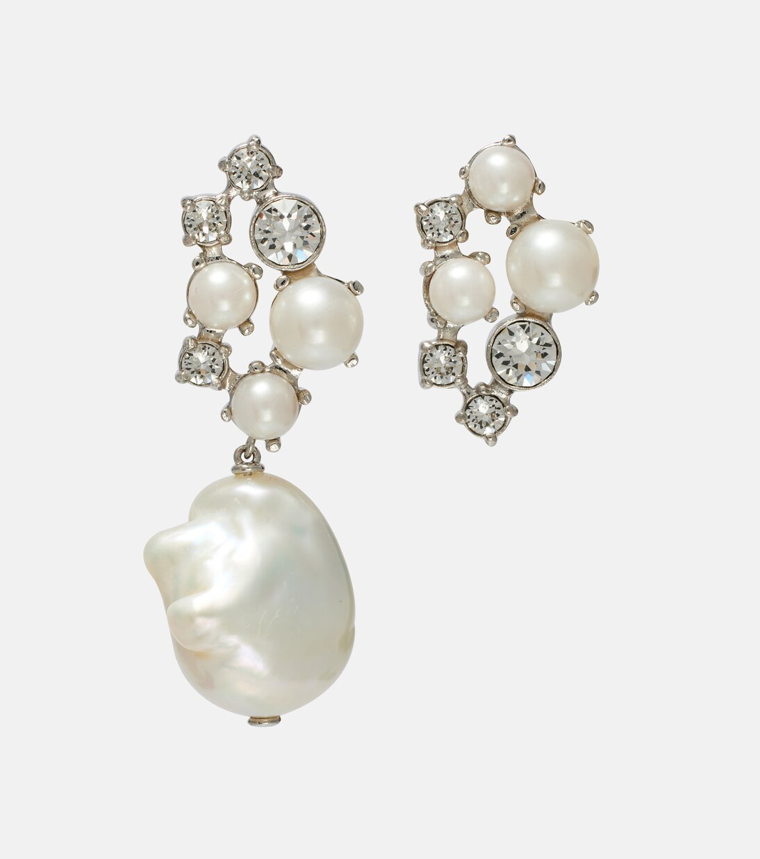 Crystal and faux pearl-embellished earrings | Givenchy