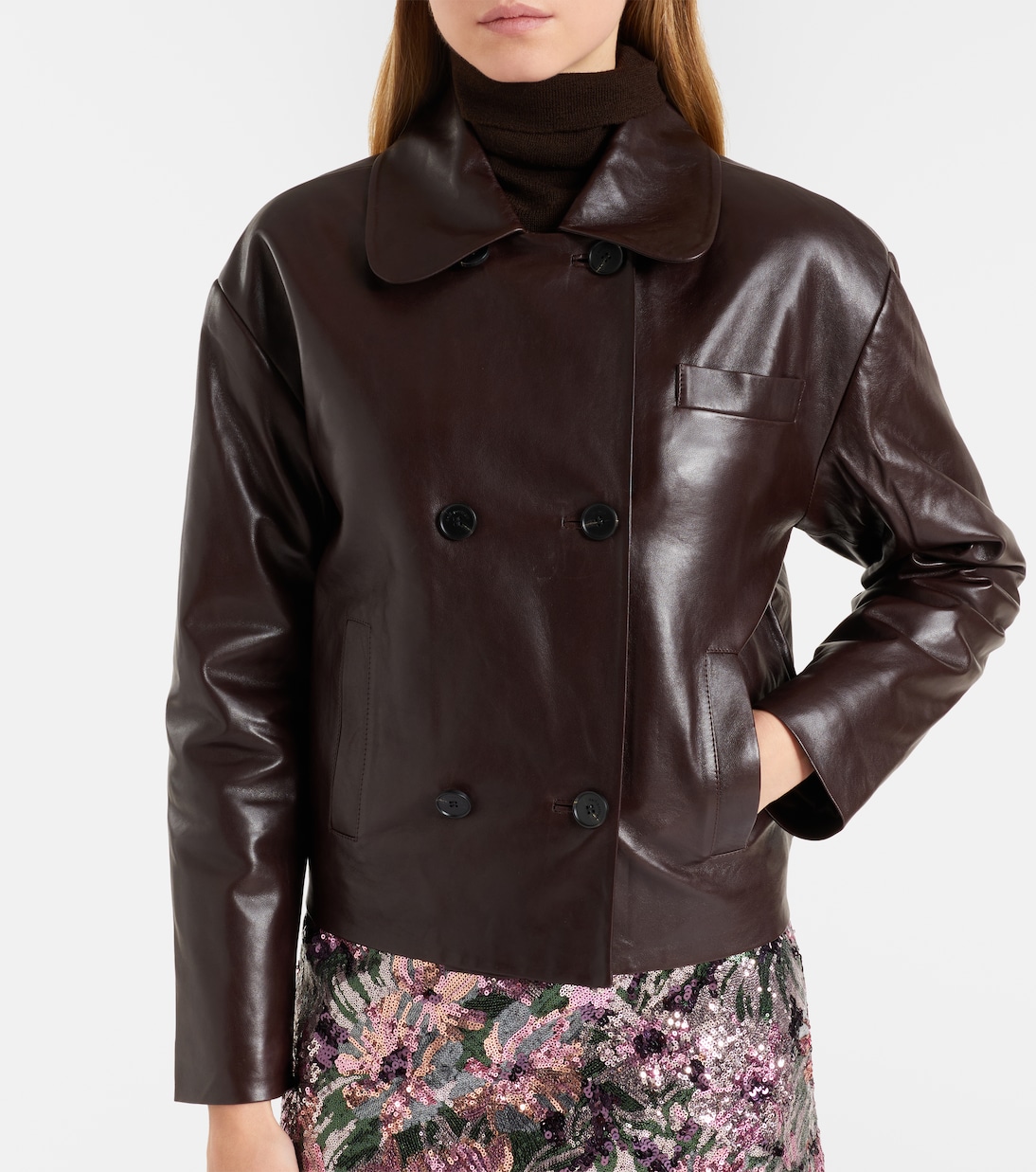 Cropped leather jacket | Self-Portrait