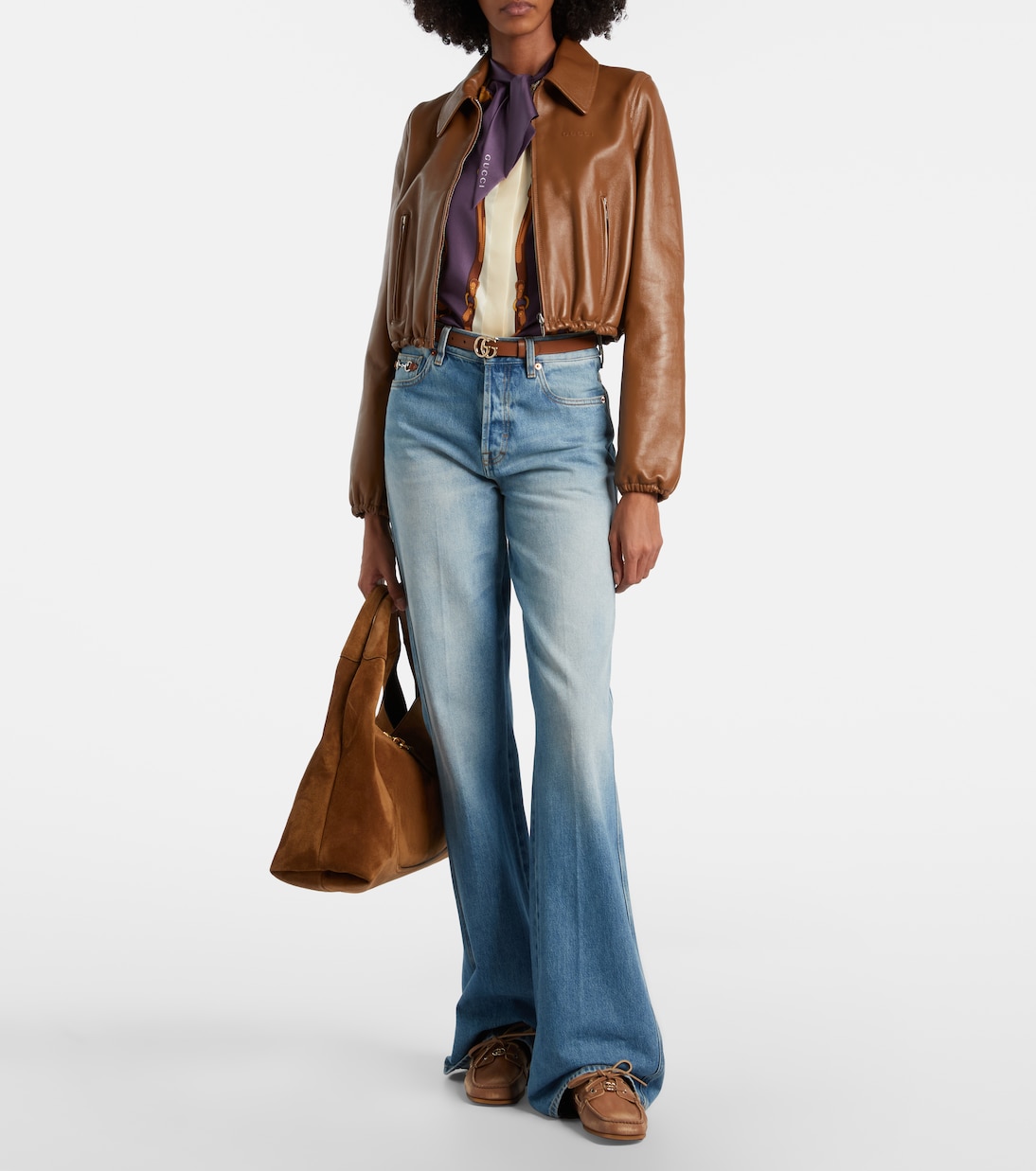 GG leather boat shoes | Gucci