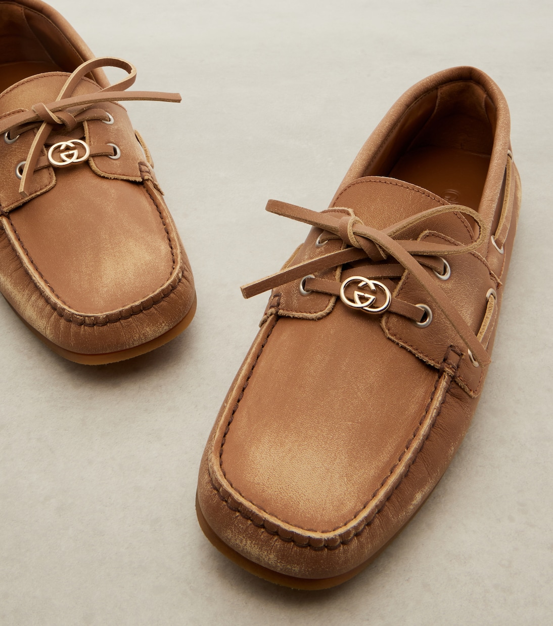 GG leather boat shoes | Gucci