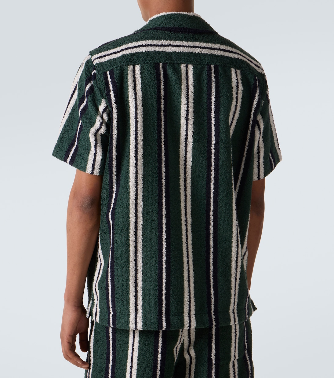 Griffith striped cotton-blend terry bowling shirt | Orlebar Brown