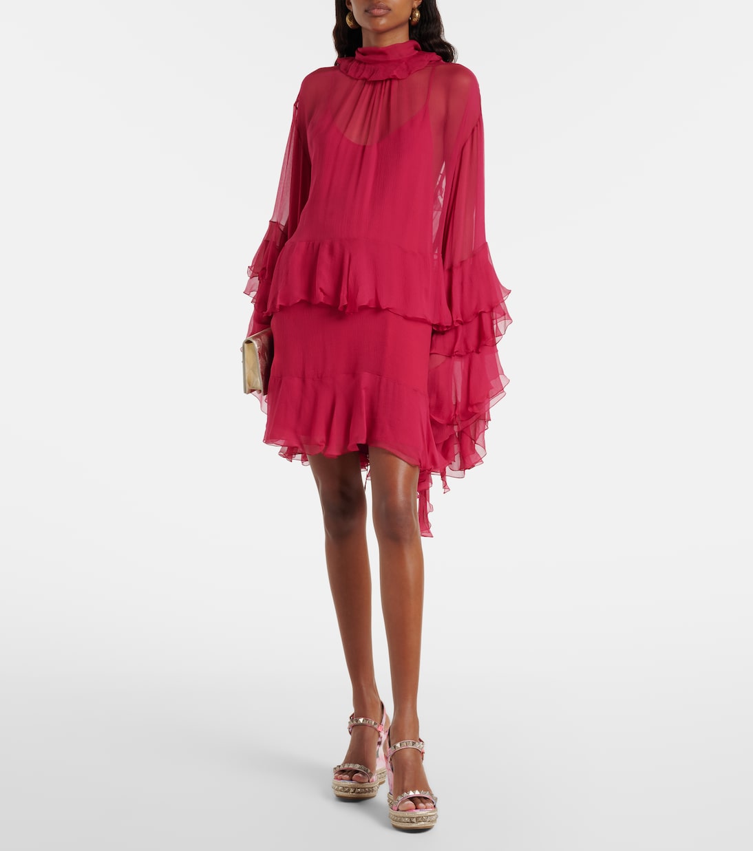 Pyra Clou studded floral chiné espadrille wedges | Christian Louboutin