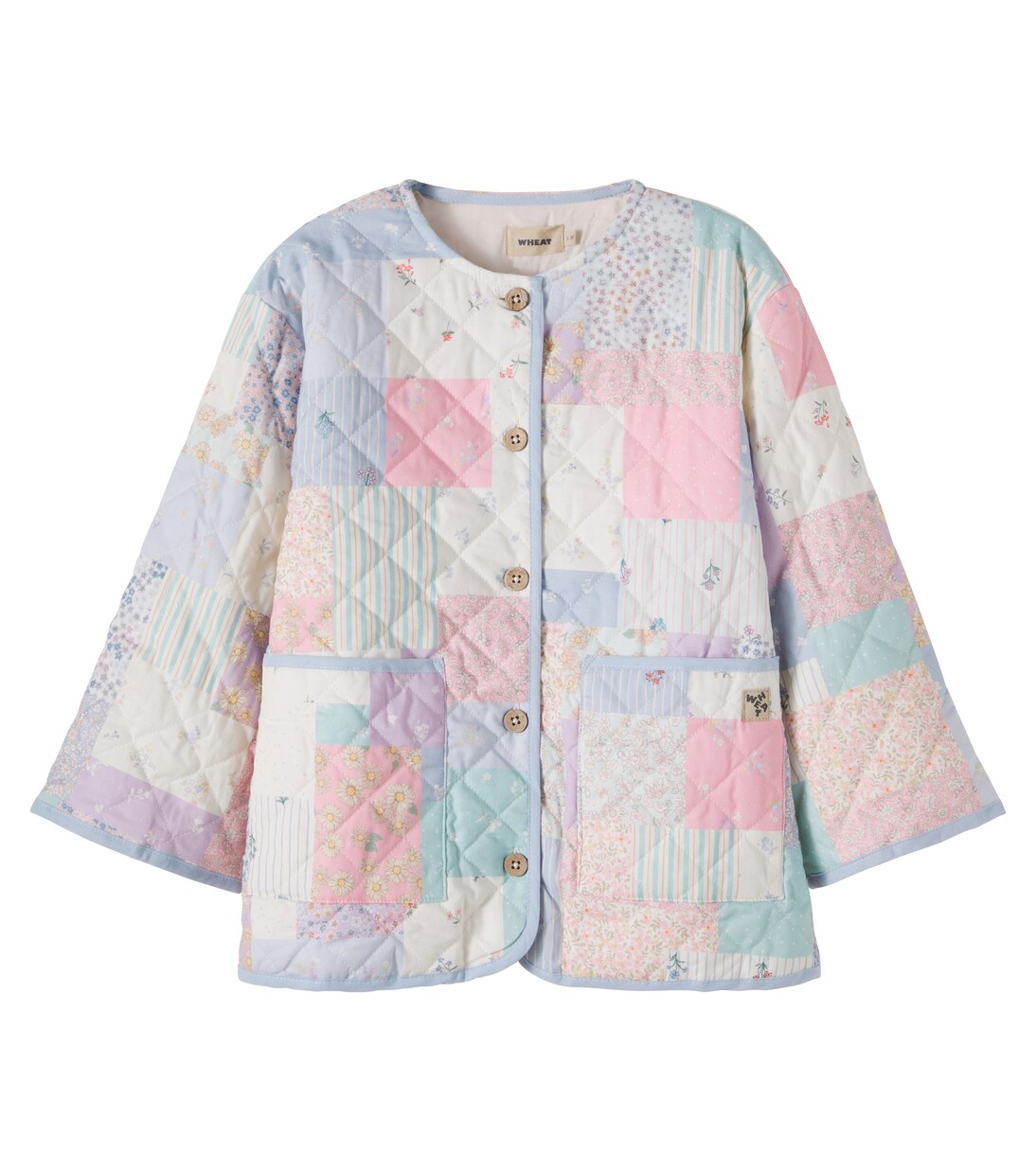Inaja quilted patchwork cotton jacket | Wheat