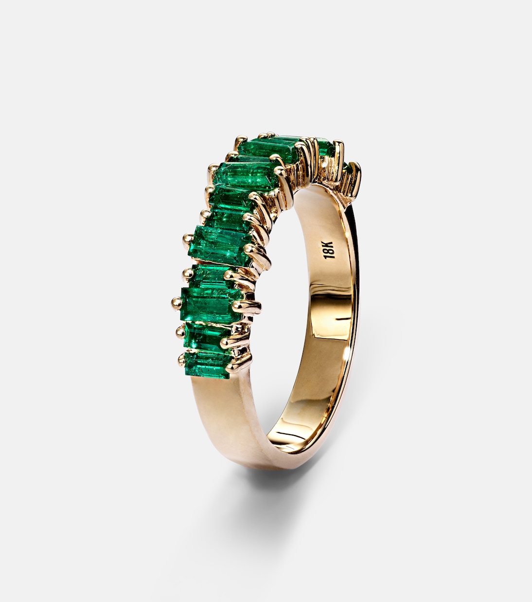Anello SUZANNE KALAN in oro 18kt con smeraldi, scintillante come fuochi d'artificio
