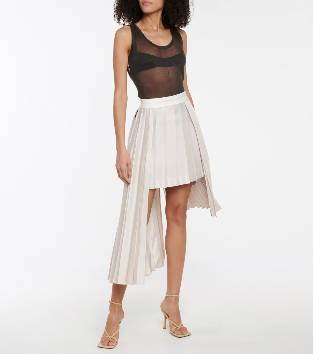 Pleated asymmetric midi skirt | Peter Do
