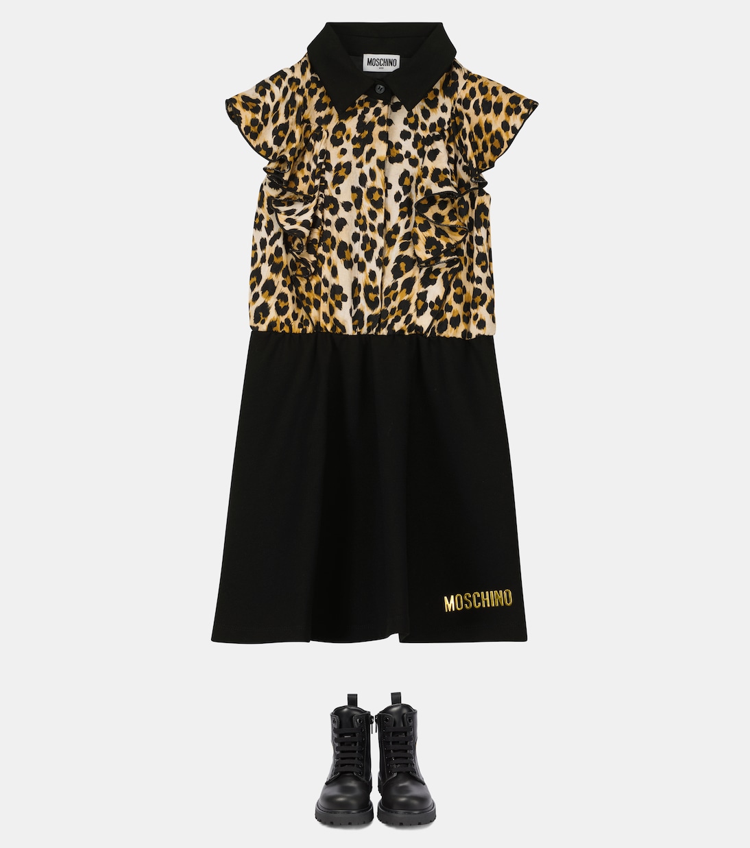 Ruffled stretch-jersey dress | Moschino Kids