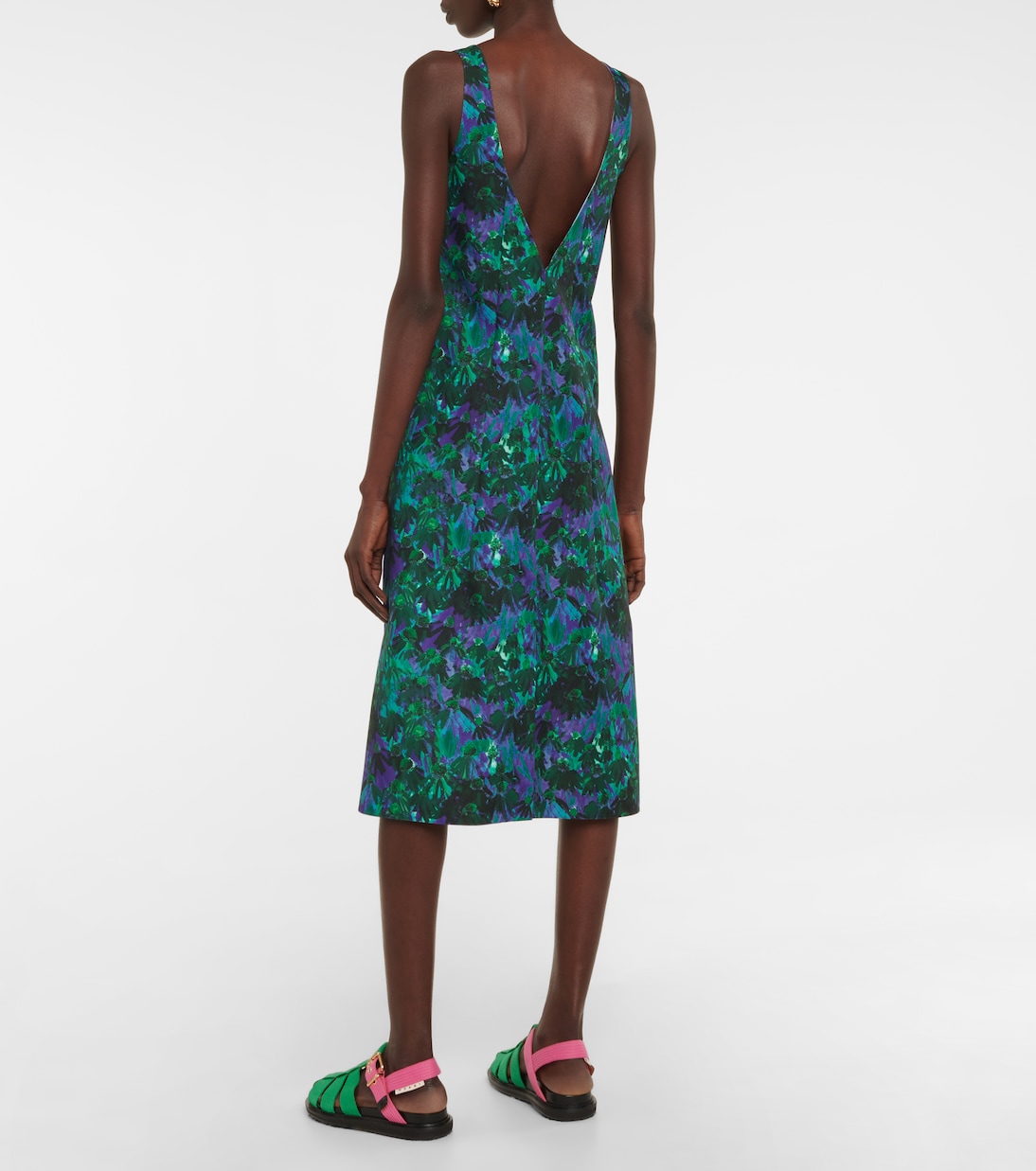 Floral twill midi dress | Plan C