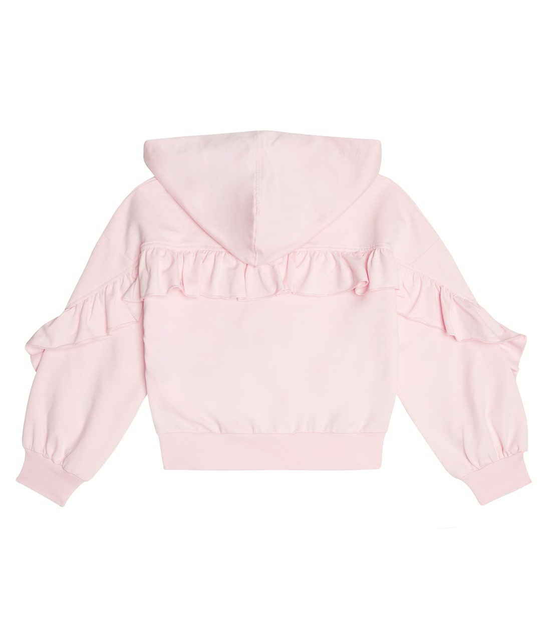 Floral ruffled jersey hoodie | Monnalisa