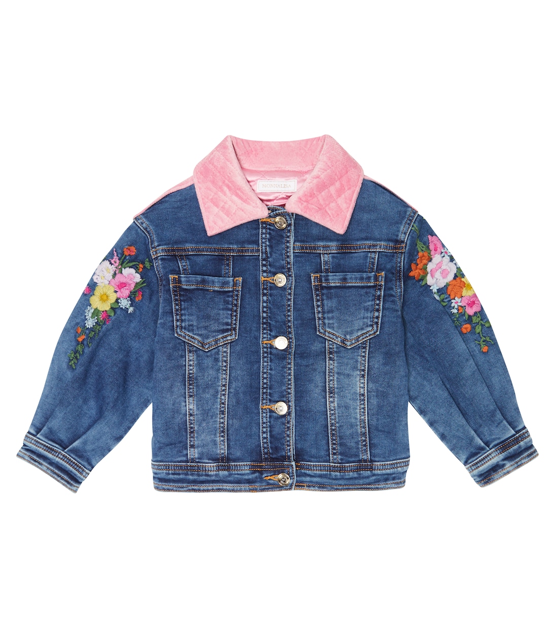 Embroidered denim jacket | Monnalisa