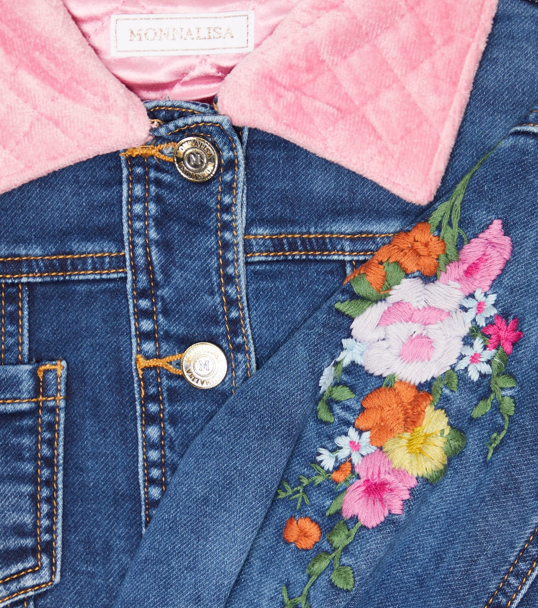 Embroidered denim jacket | Monnalisa