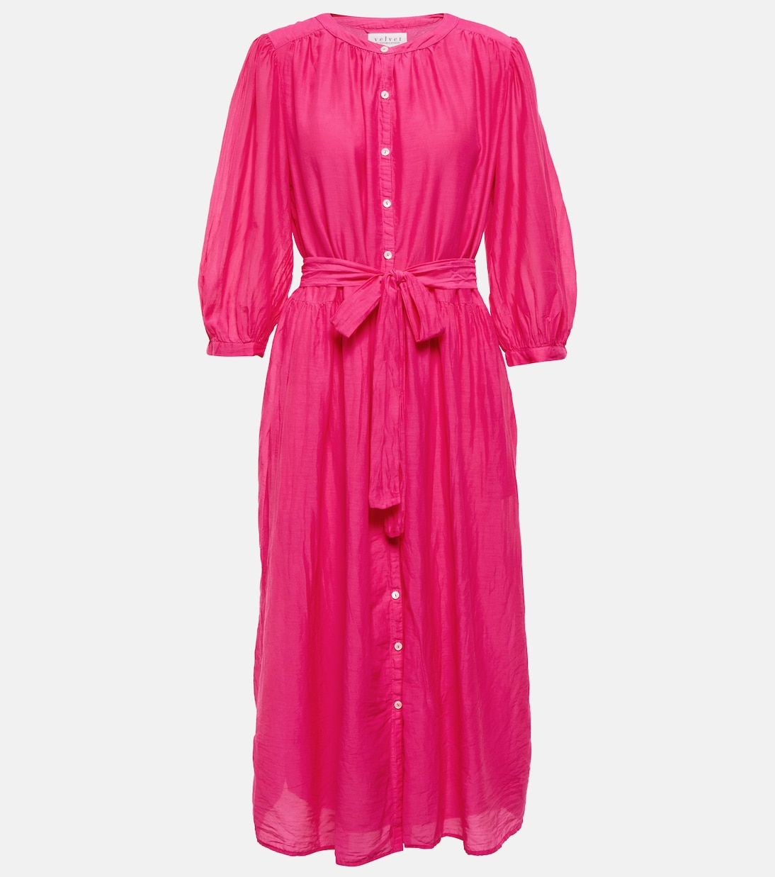 Emerson cotton and silk midi dress | Velvet