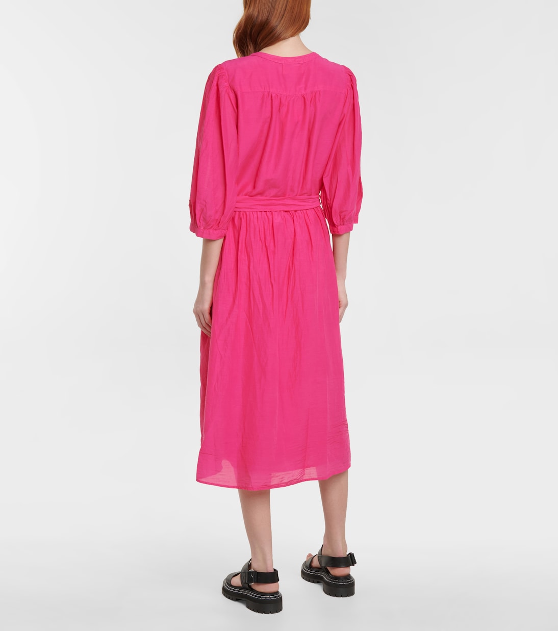 Emerson cotton and silk midi dress | Velvet